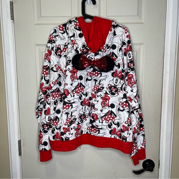 Disney Minnie Mouse Zip up Hoodie with Padded Mouse Ears - Women's Sz XL - Picture 13 of 14